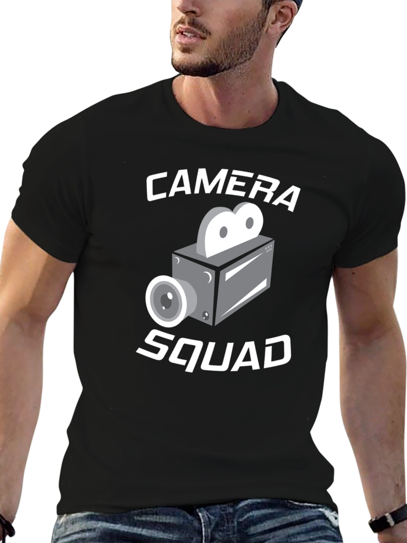 Camera Squad Graphic Tee - Black Short Sleeve T-Shirt