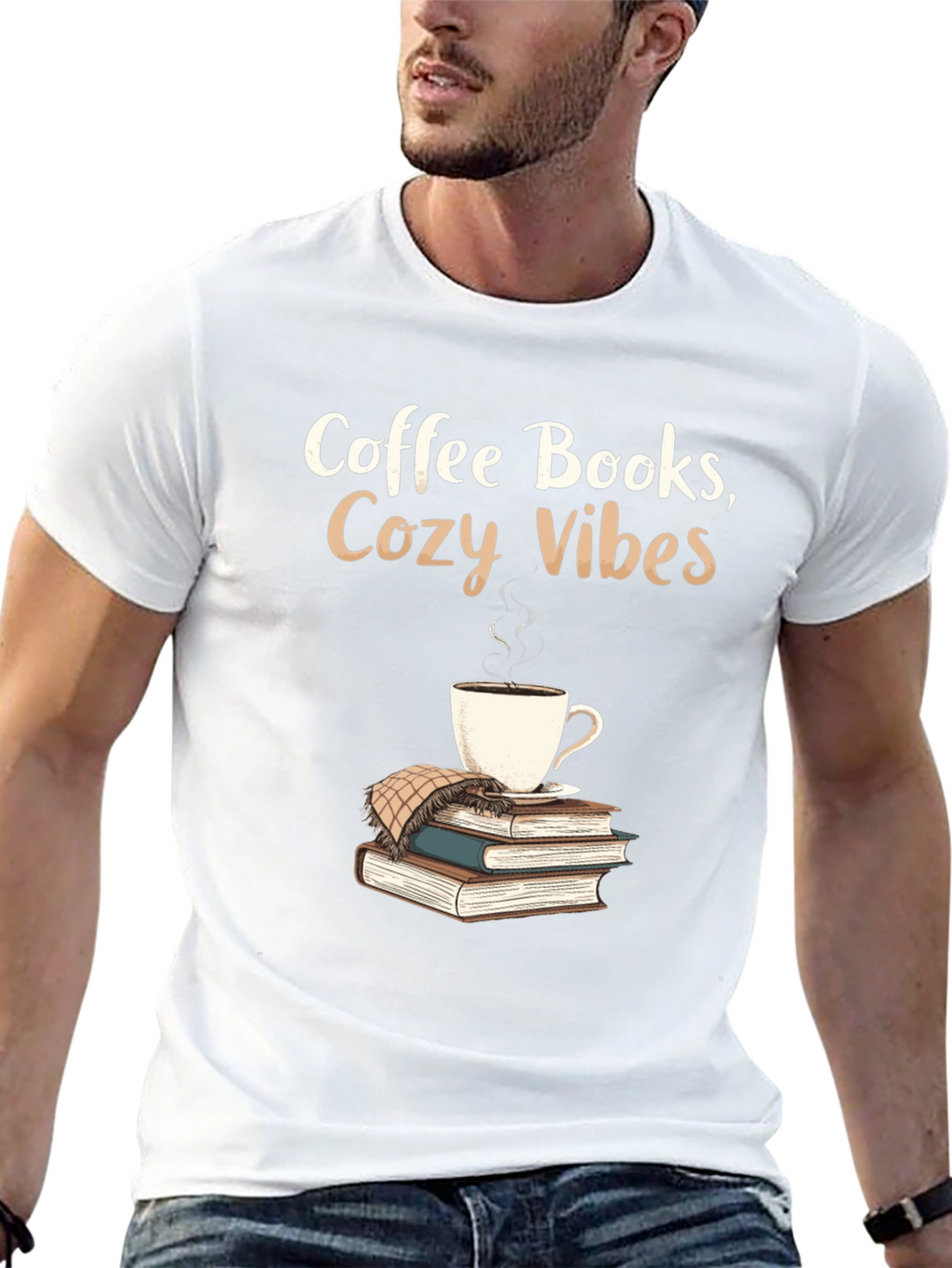 Coffee Books Cozy Vibes Graphic Tee
