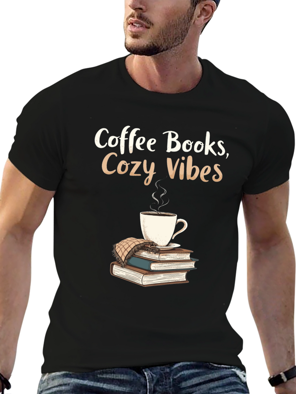 Coffee Books Cozy Vibes Graphic Tee