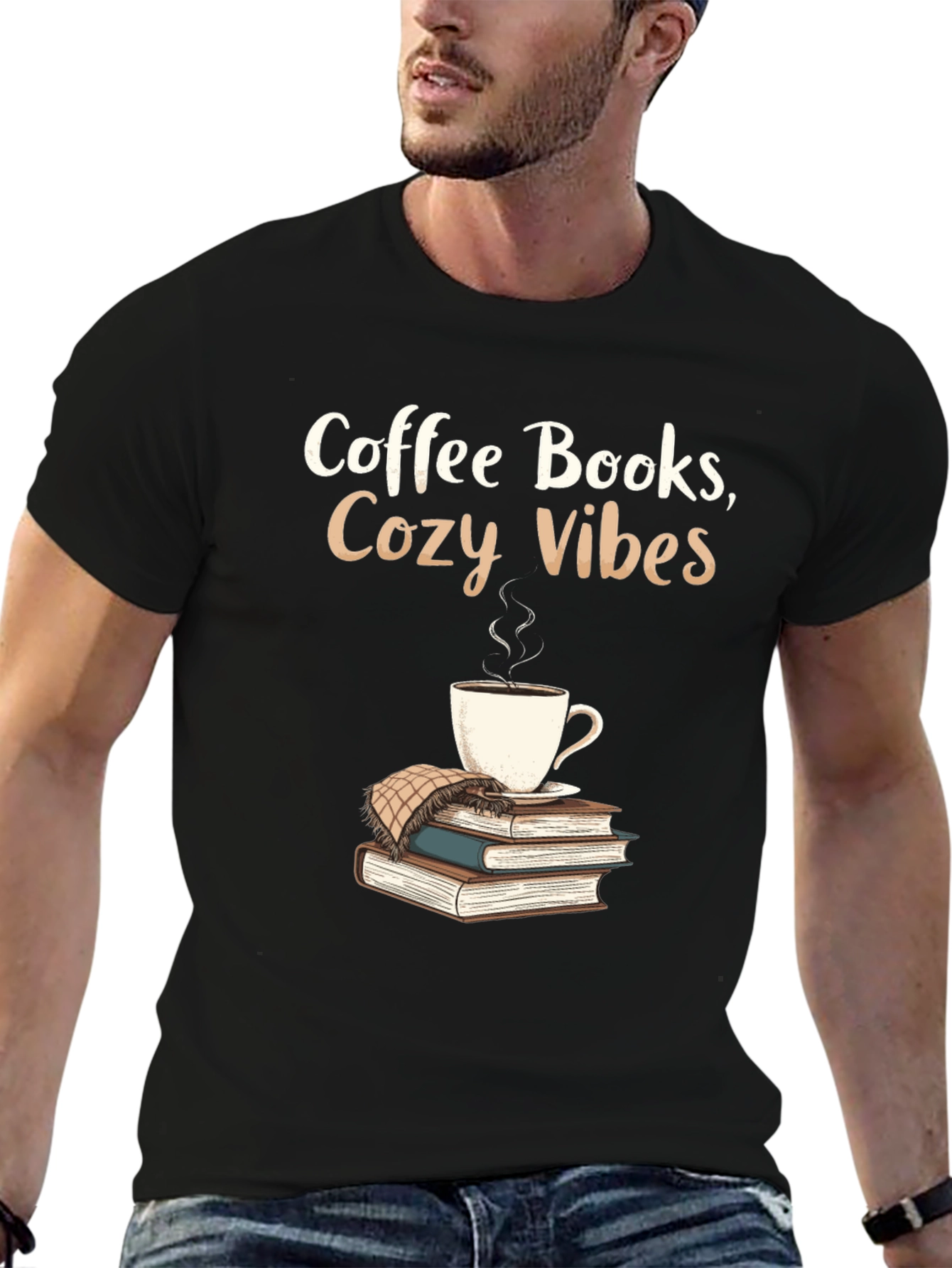 Coffee Books Cozy Vibes Graphic Tee