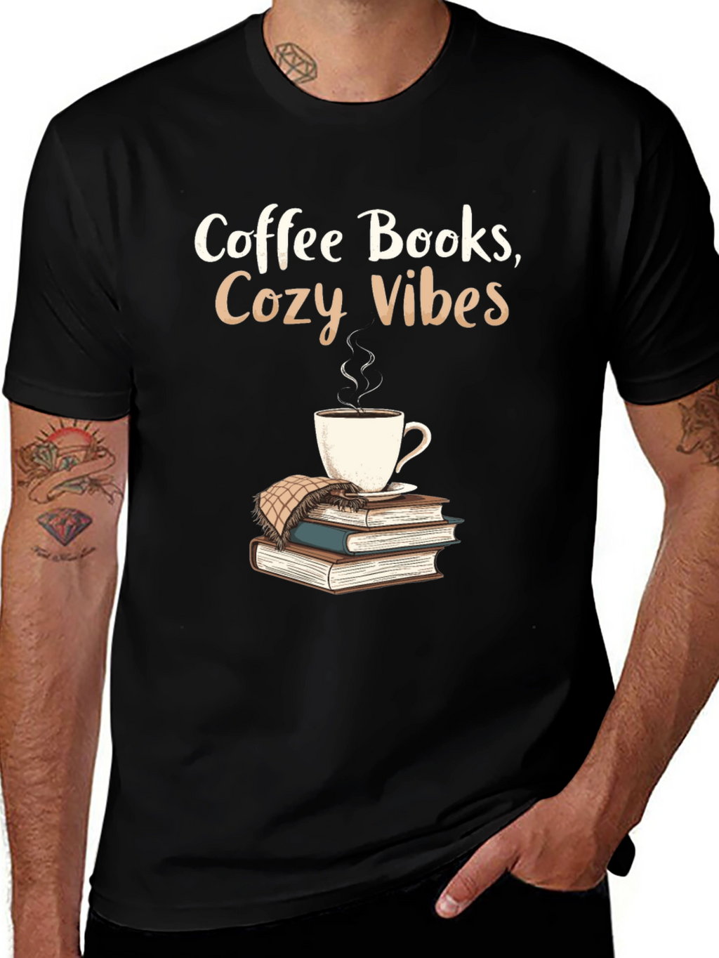 Coffee Books Cozy Vibes Graphic Tee