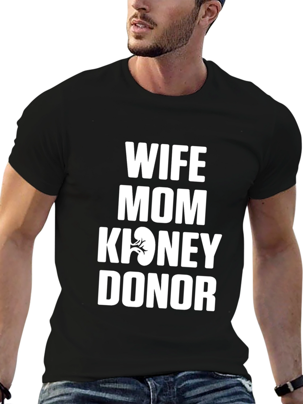 Wife Mom Kidney Donor Graphic Tee - Black