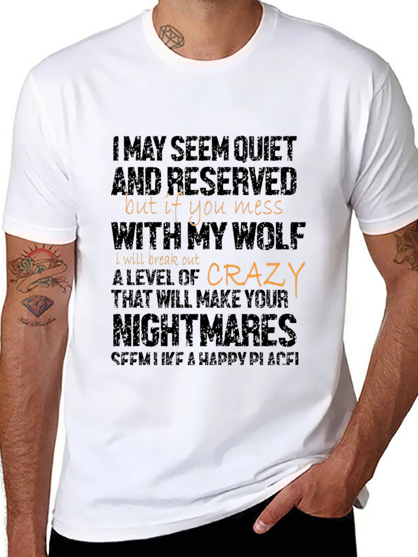 Quiet Wolf Graphic Tee - Mens Black T-Shirt