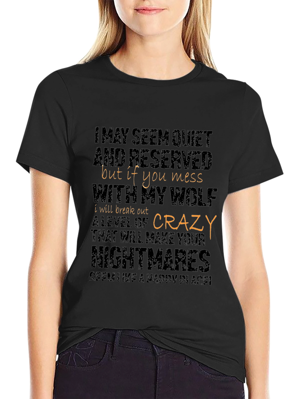 Quiet Wolf Graphic Tee - Mens Black T-Shirt