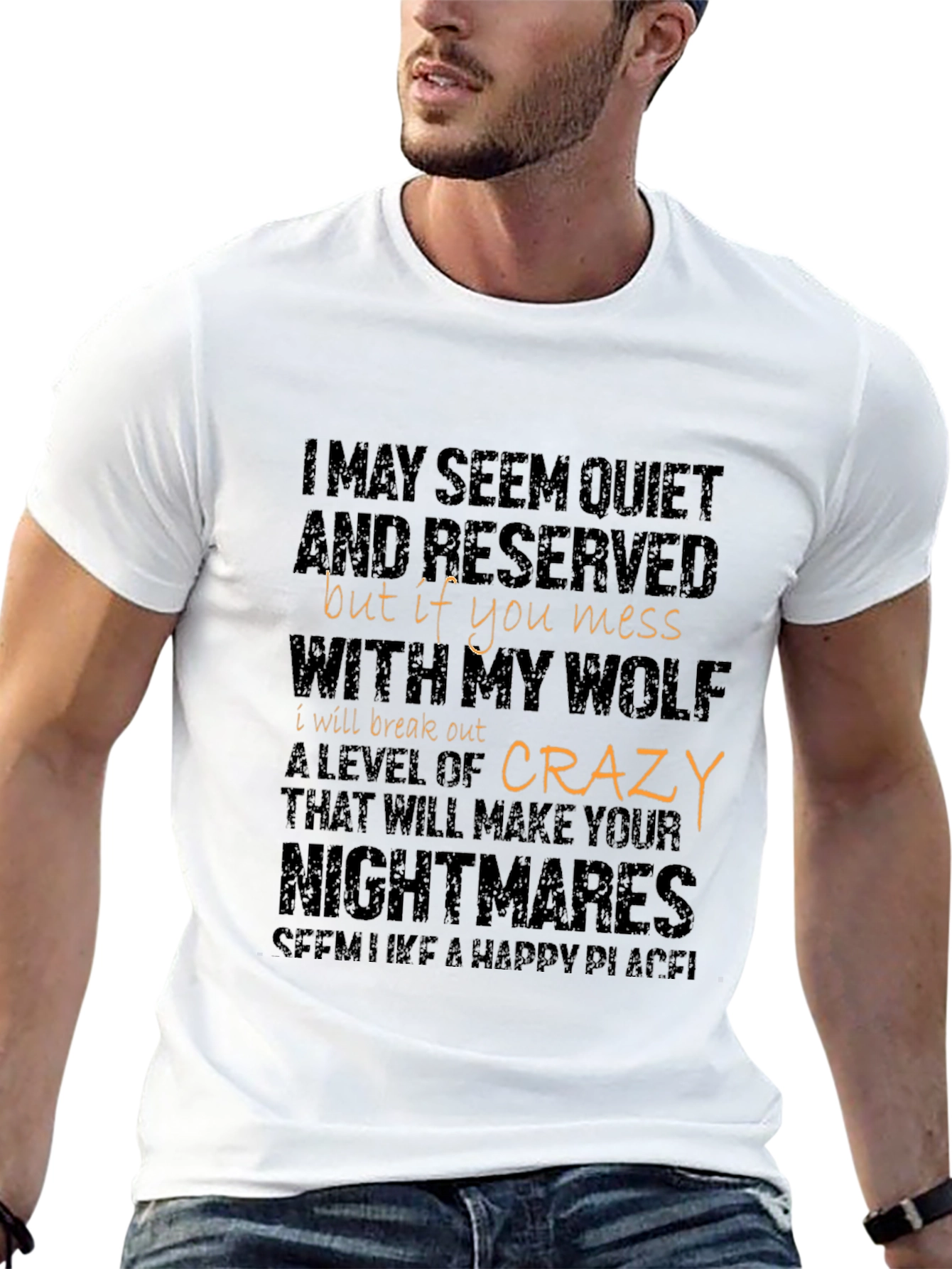 Quiet Wolf Graphic Tee - Mens Black T-Shirt