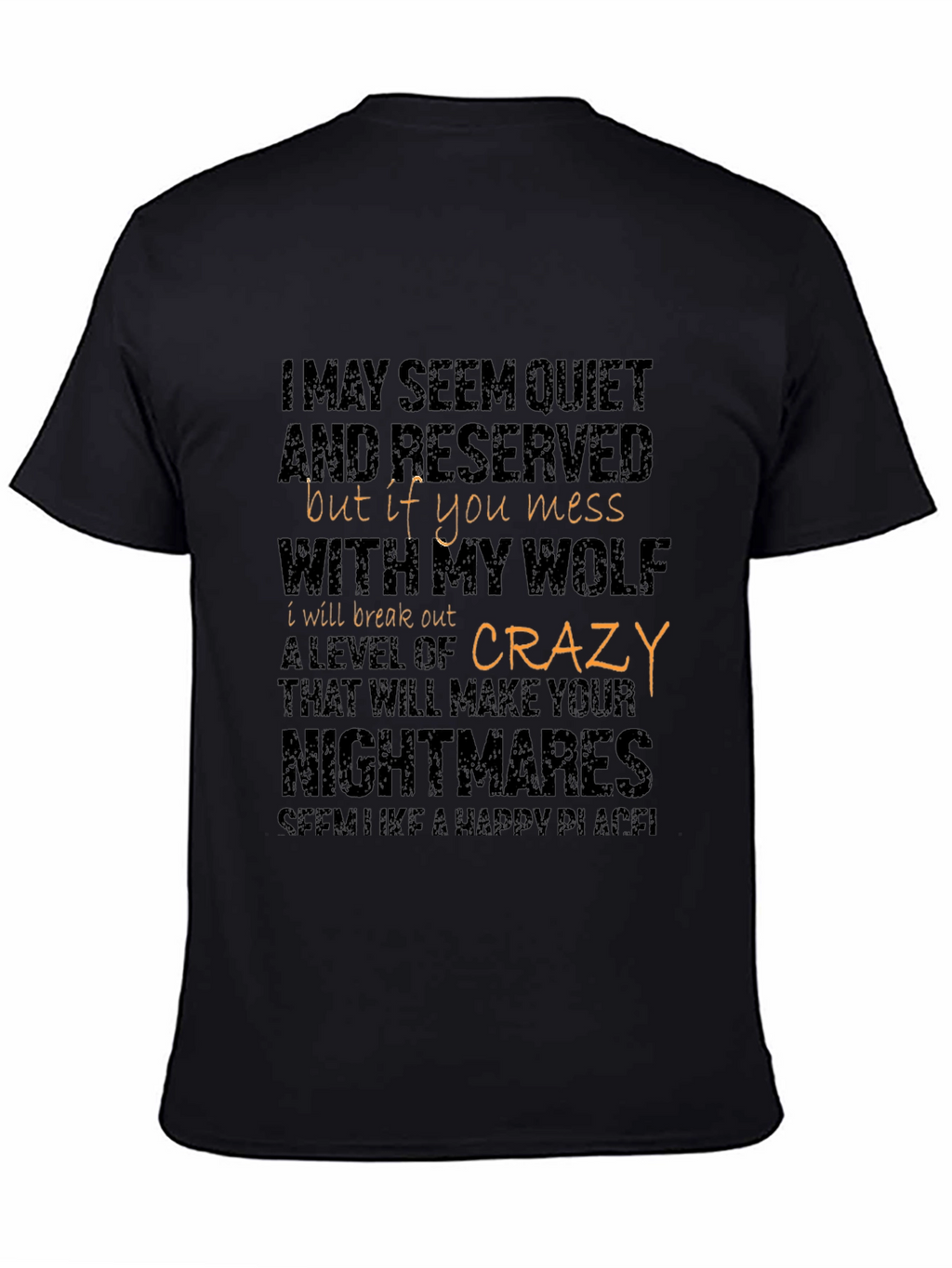 Quiet Wolf Graphic Tee - Mens Black T-Shirt