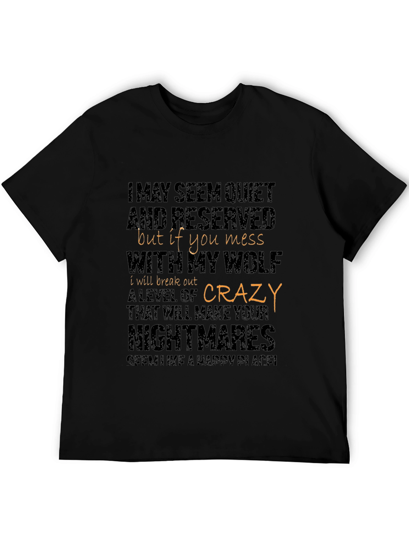 Quiet Wolf Graphic Tee - Mens Black T-Shirt