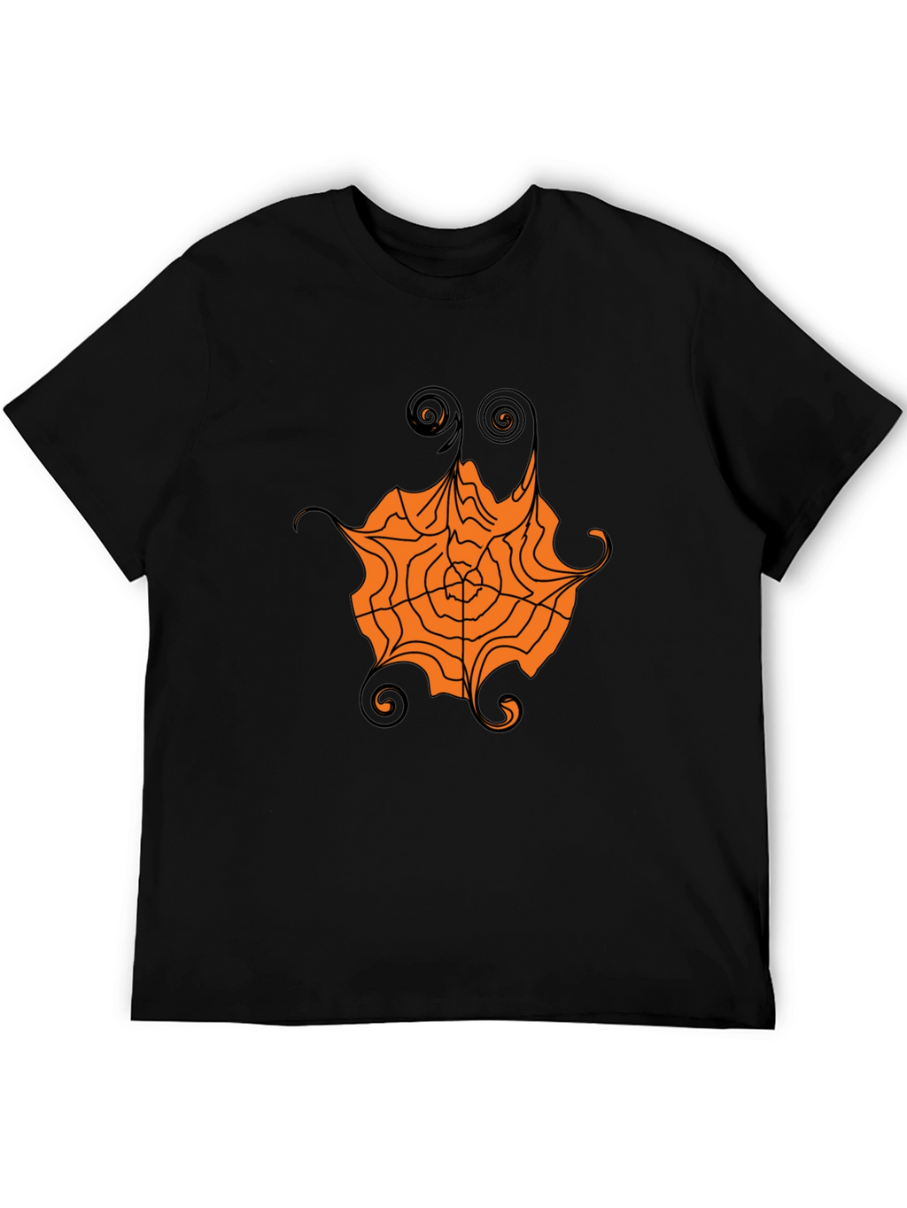 Halloween Spider Web Graphic Tee - Black