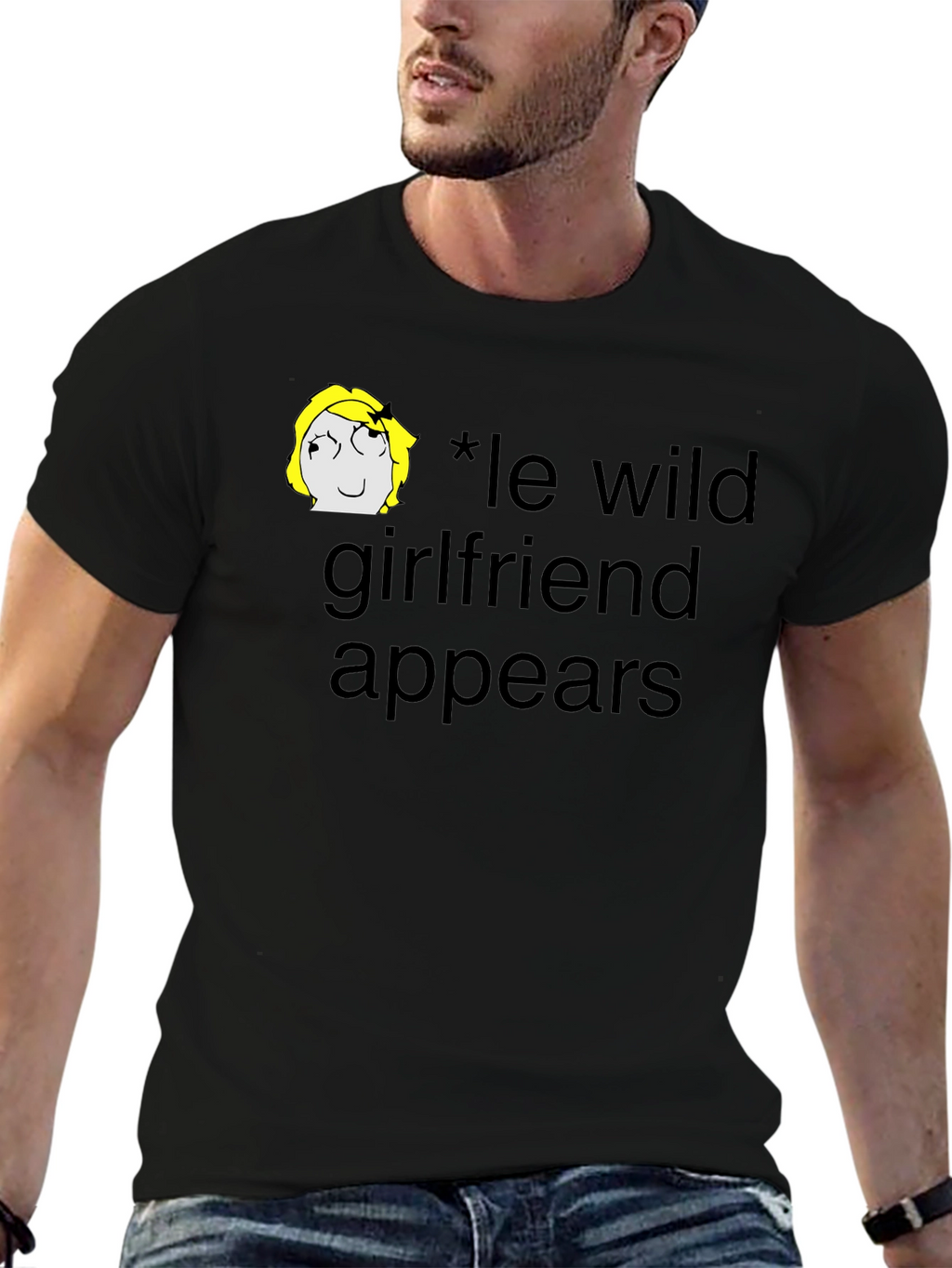 Le Wild Girlfriend Appears Black T-Shirt