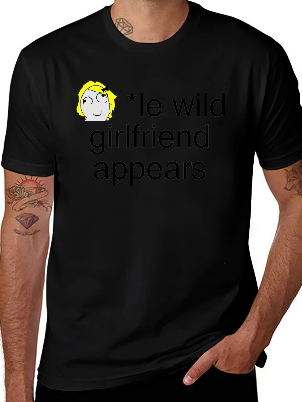 Le Wild Girlfriend Appears Black T-Shirt
