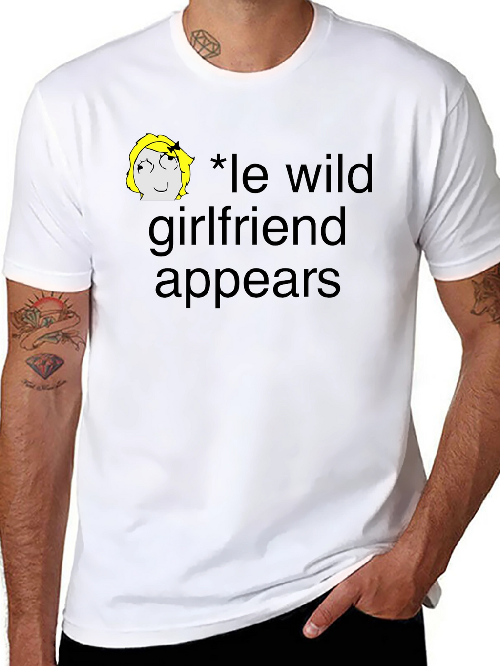 Le Wild Girlfriend Appears Black T-Shirt