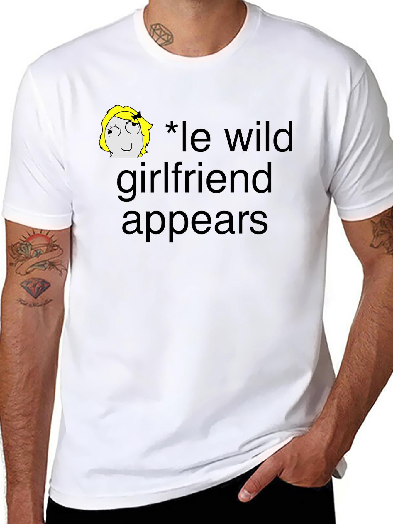 Le Wild Girlfriend Appears Black T-Shirt