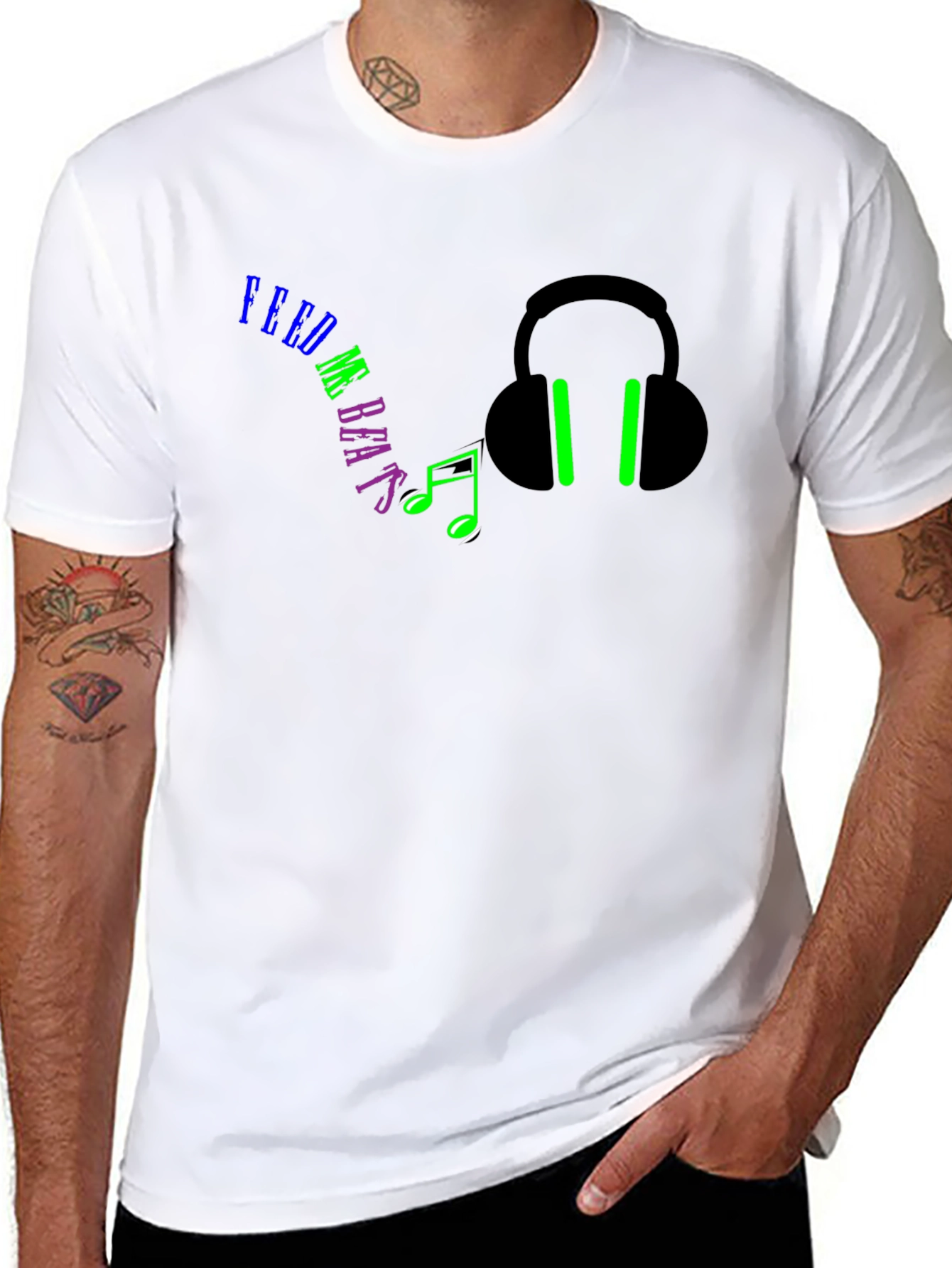Feed Me Beats Black Graphic Tee