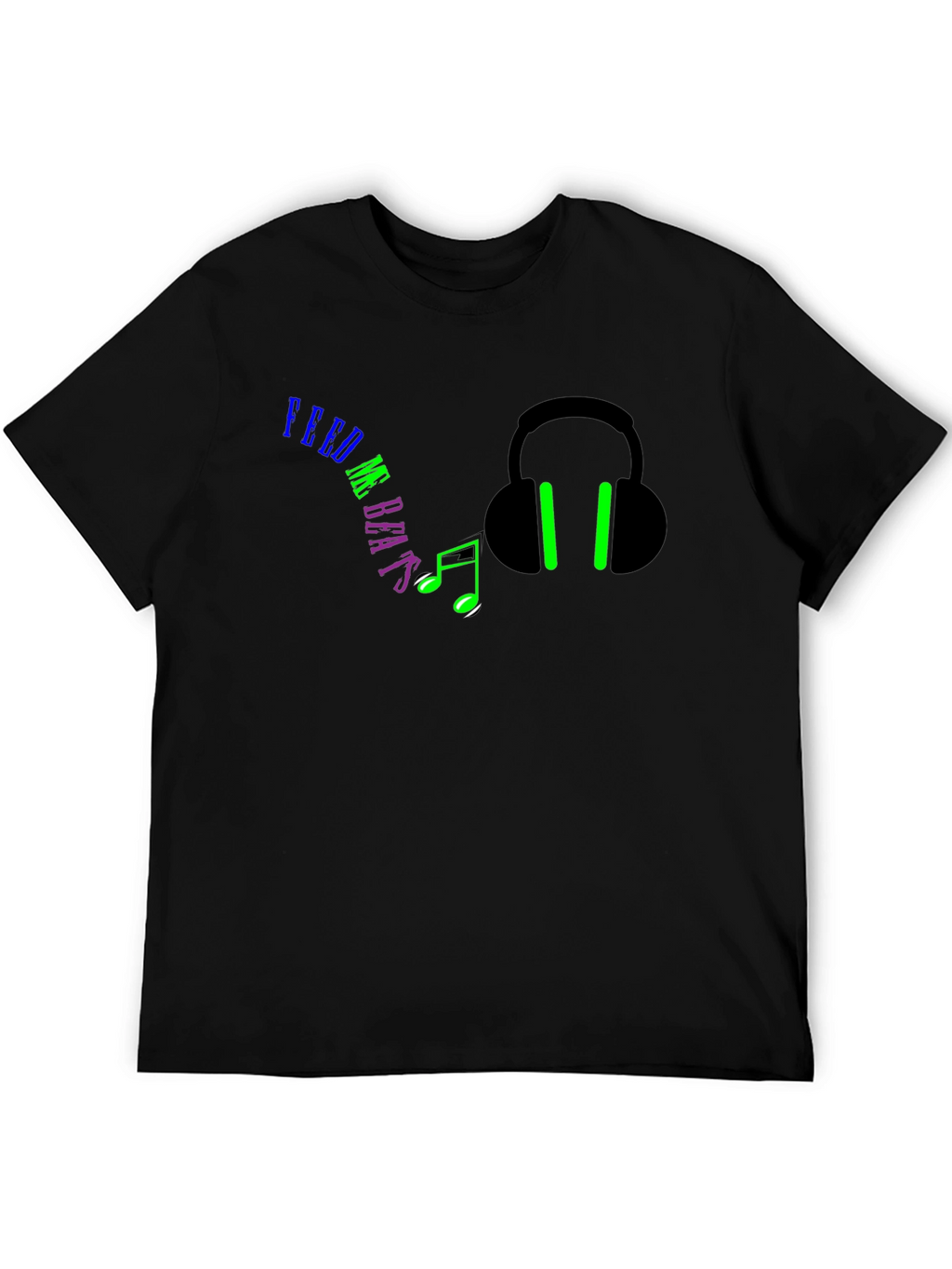 Feed Me Beats Black Graphic Tee