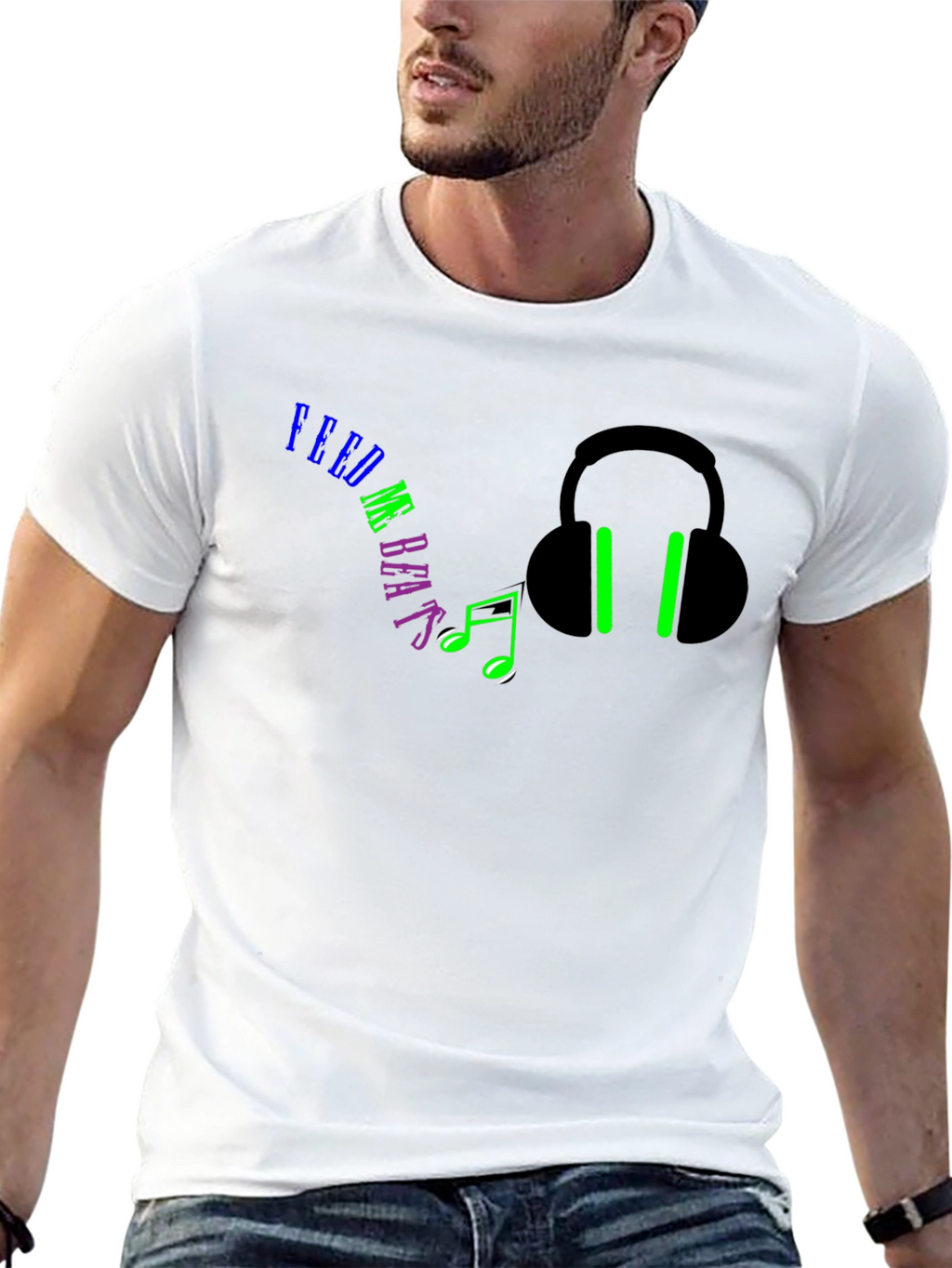 Feed Me Beats Black Graphic Tee