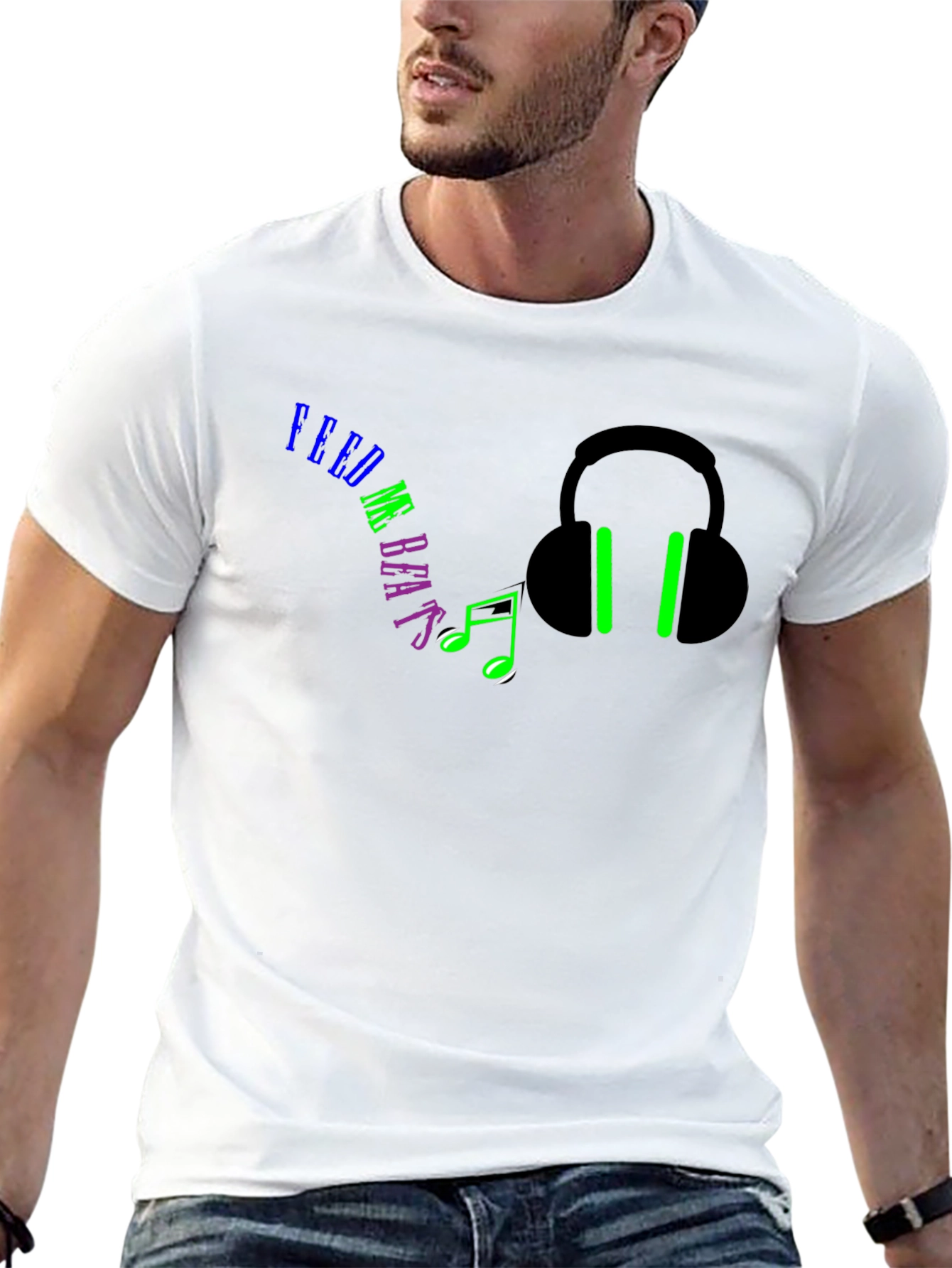 Feed Me Beats Black Graphic Tee