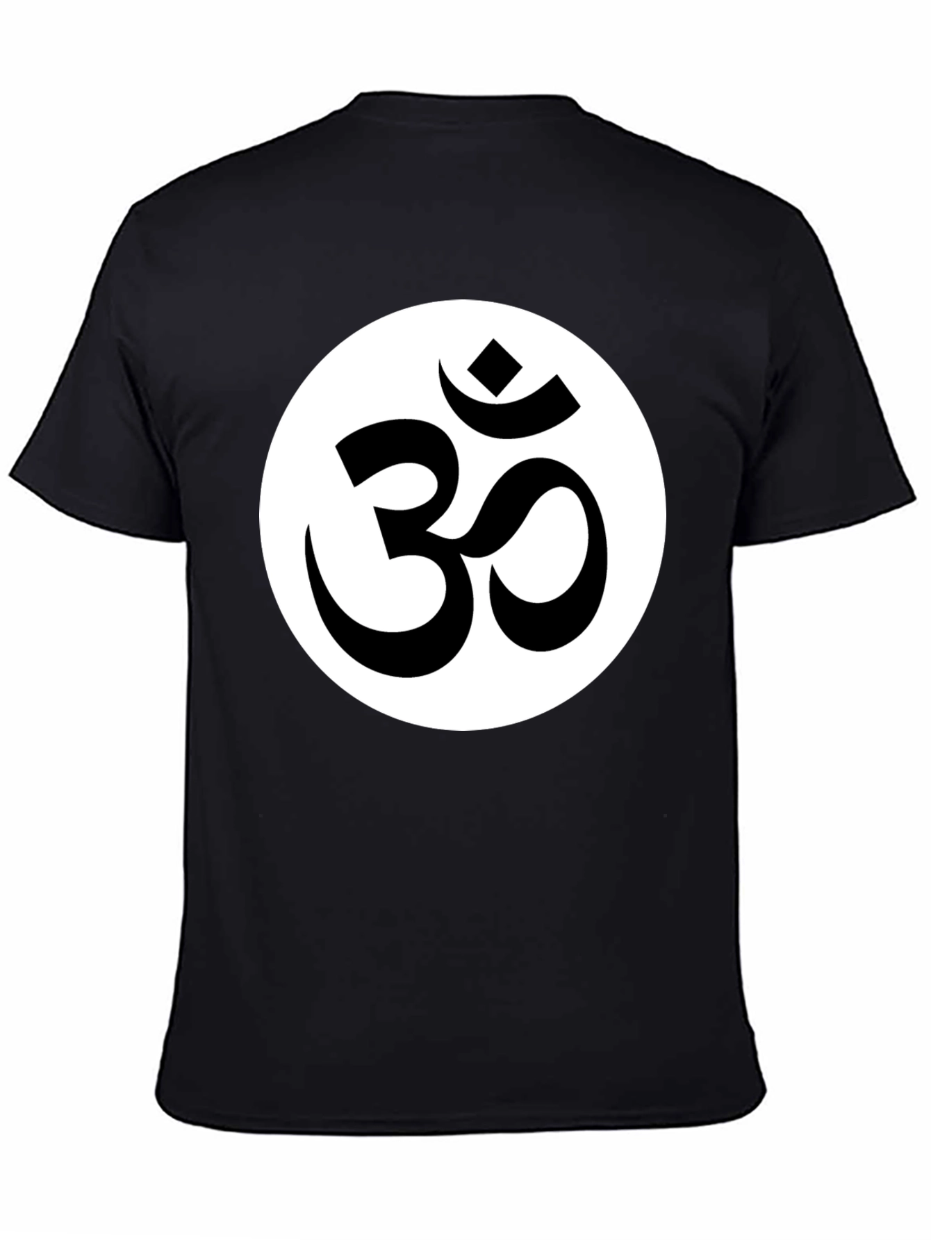 Om Symbol Graphic Tee - Black Cotton Blend Shirt