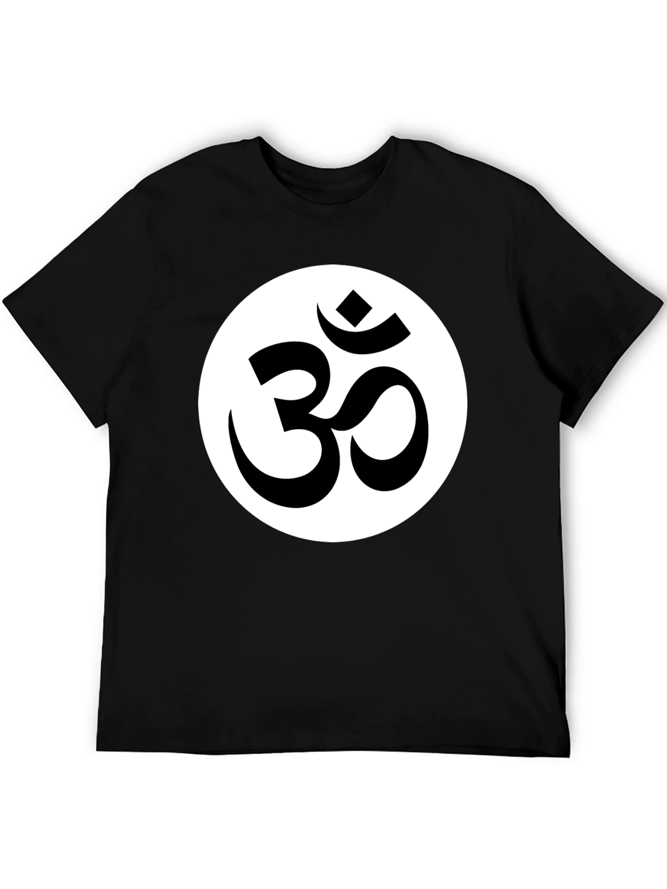 Om Symbol Graphic Tee - Black Cotton Blend Shirt