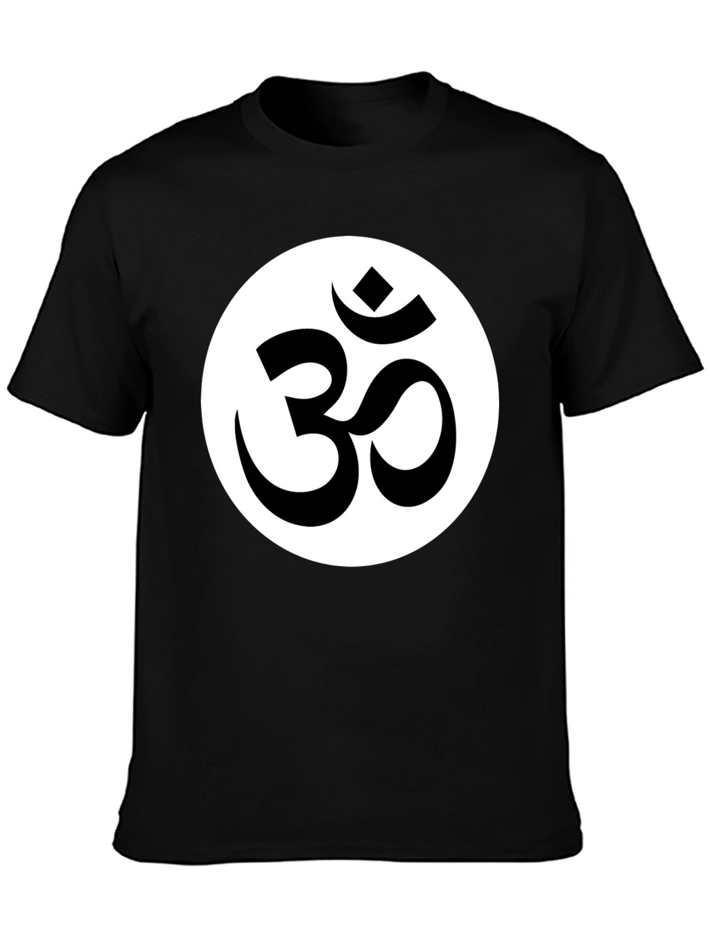 Om Symbol Graphic Tee - Black Cotton Blend Shirt