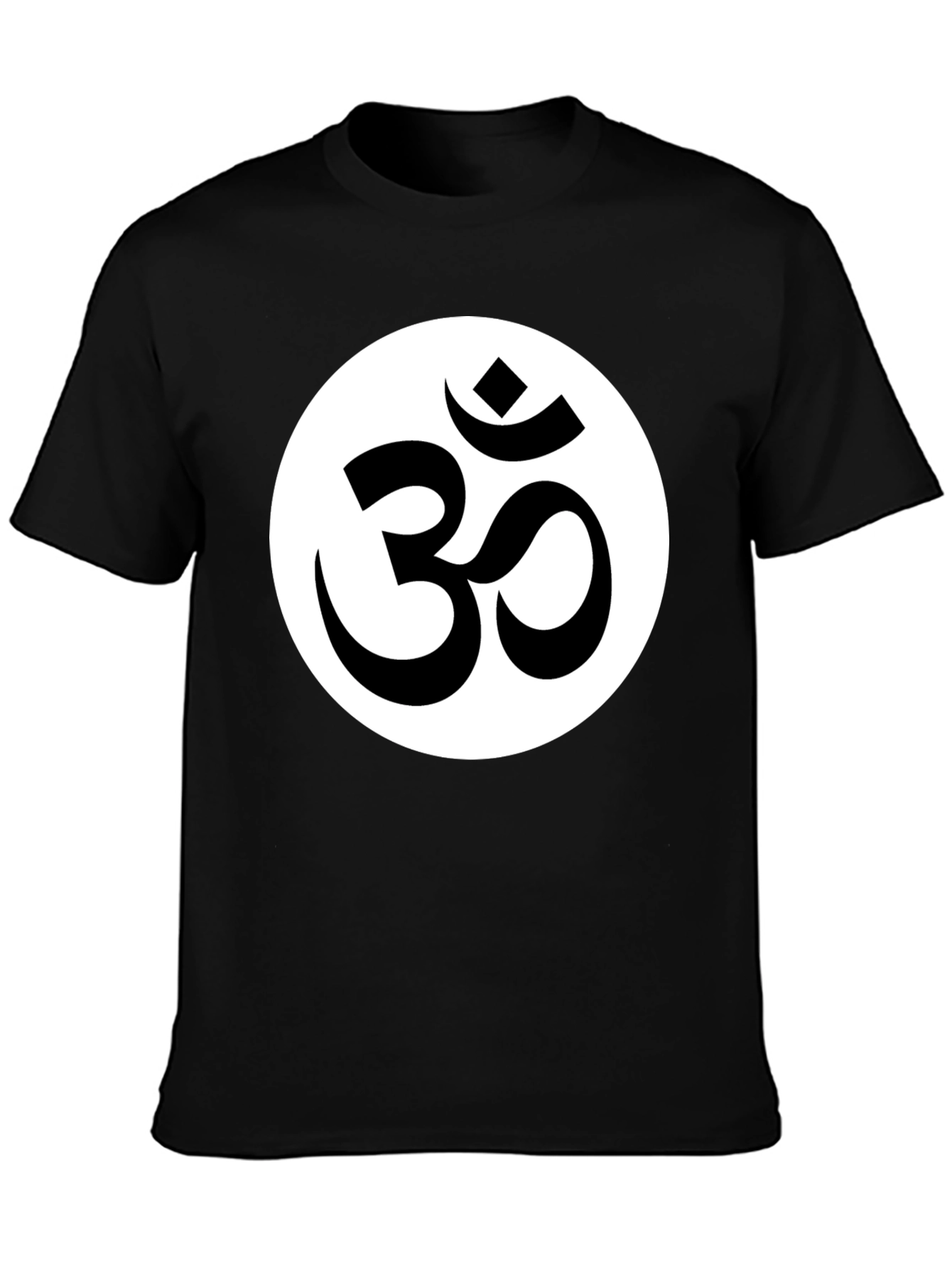 Om Symbol Graphic Tee - Black Cotton Blend Shirt