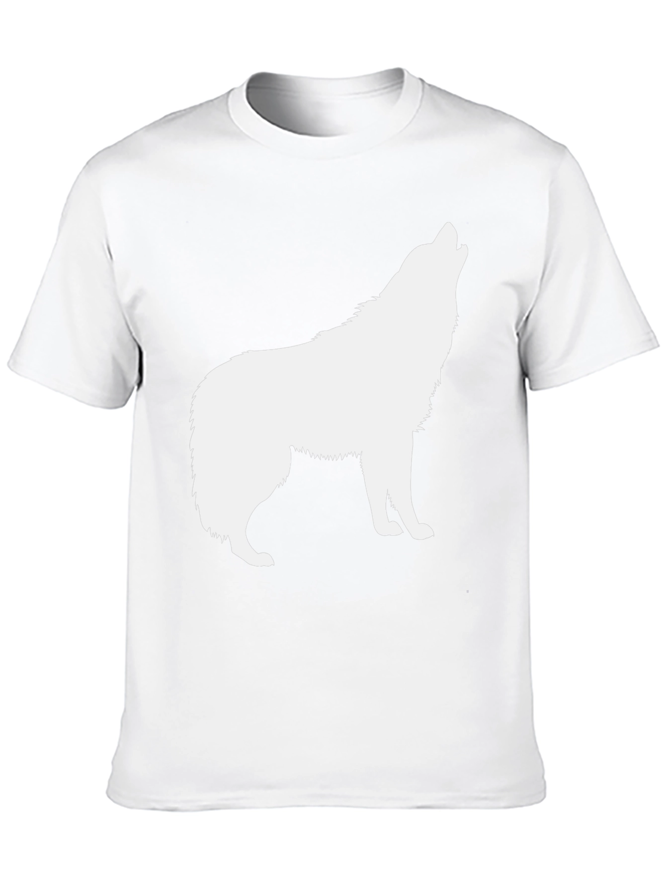 Black Wolf Howling Graphic T-Shirt - Mens