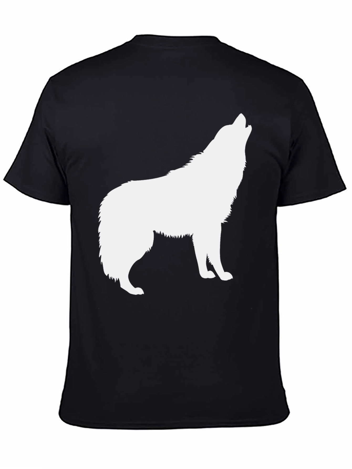 Black Wolf Howling Graphic T-Shirt - Mens