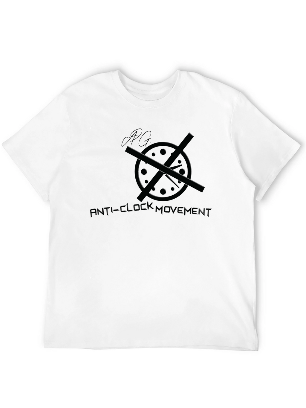 Anti-Clock Movement Graphic T-Shirt - Black