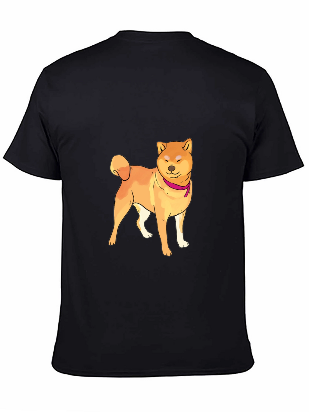 Shiba Inu Graphic Tee - Mens Black Crew Neck