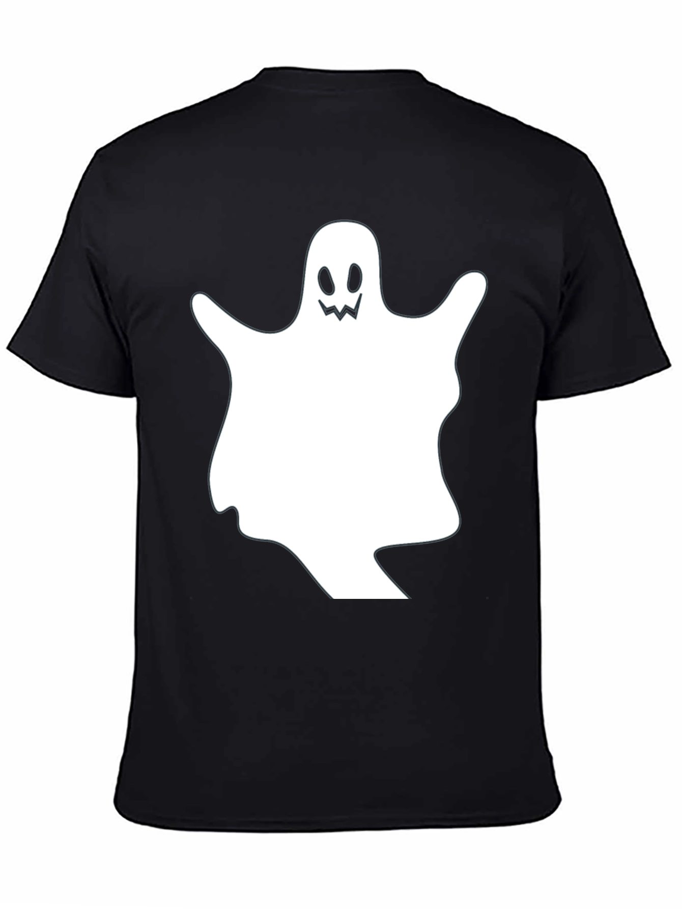 Spooky Ghost Graphic Black T-Shirt
