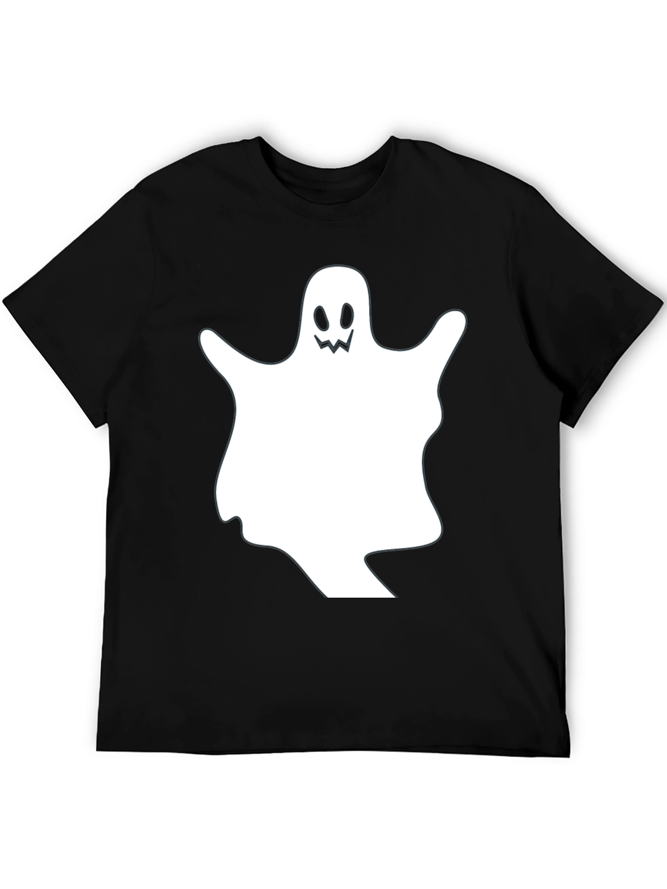 Spooky Ghost Graphic Black T-Shirt
