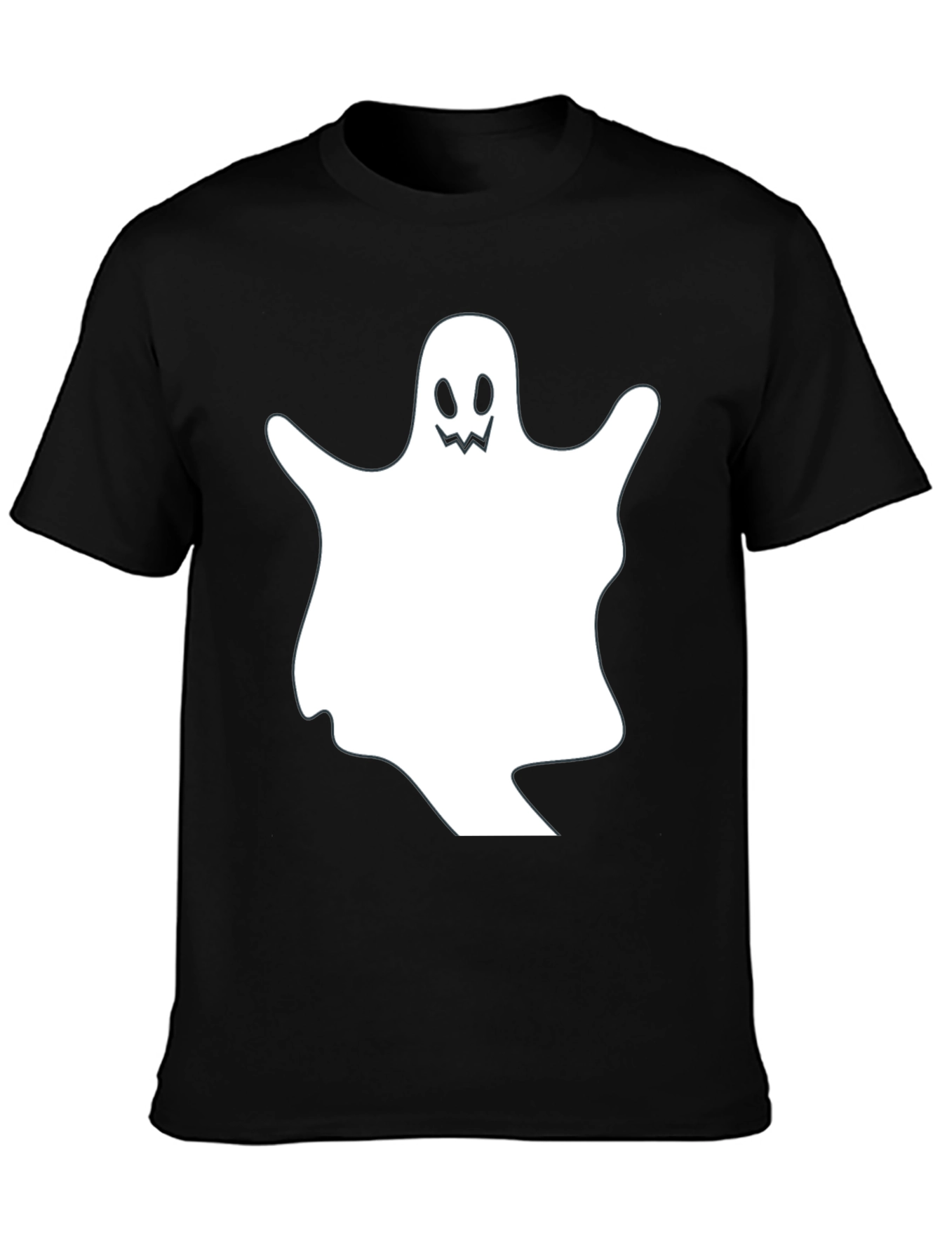 Spooky Ghost Graphic Black T-Shirt