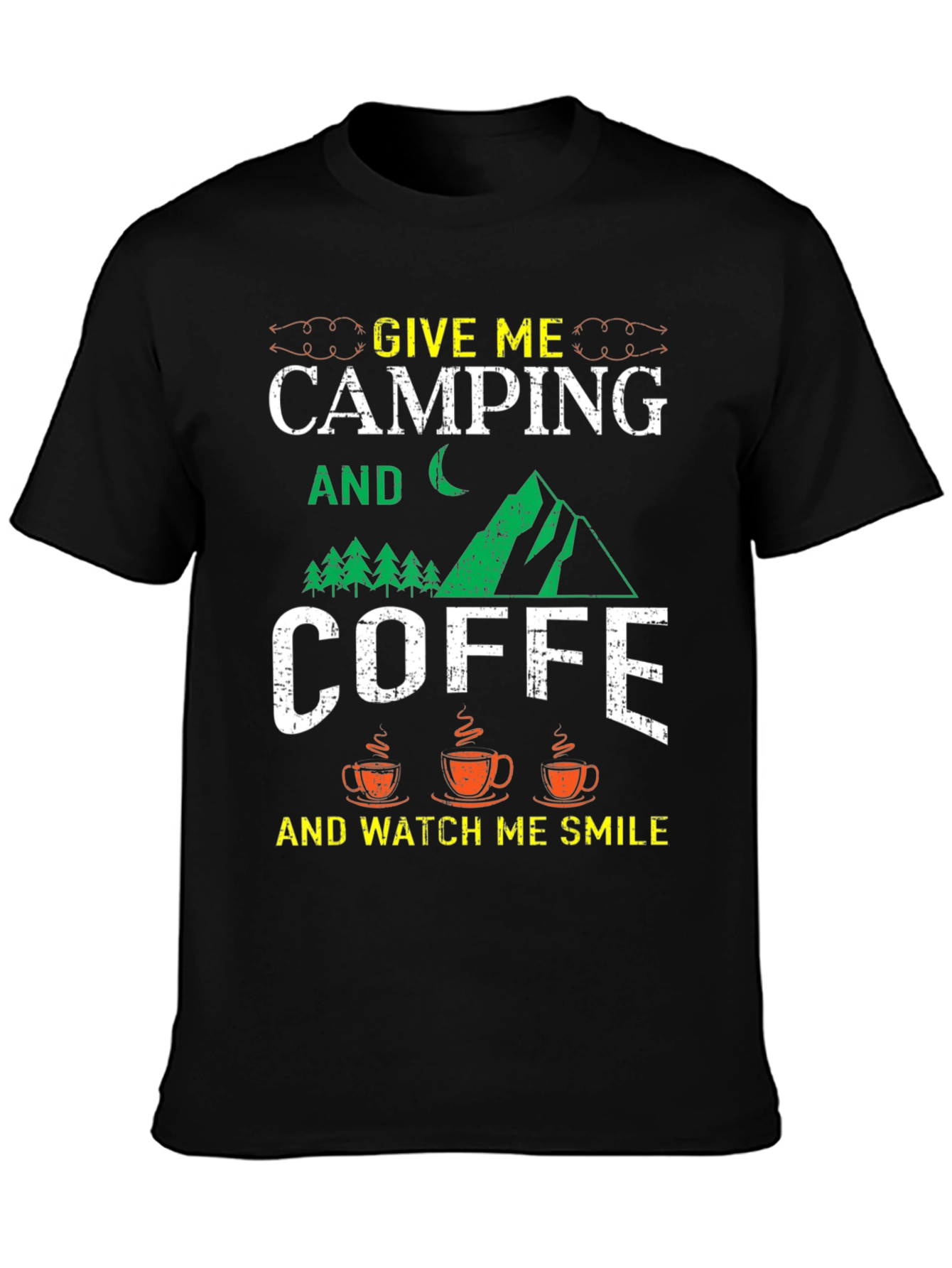Camping & Coffee Graphic Tee - Adventure Ready Comfort