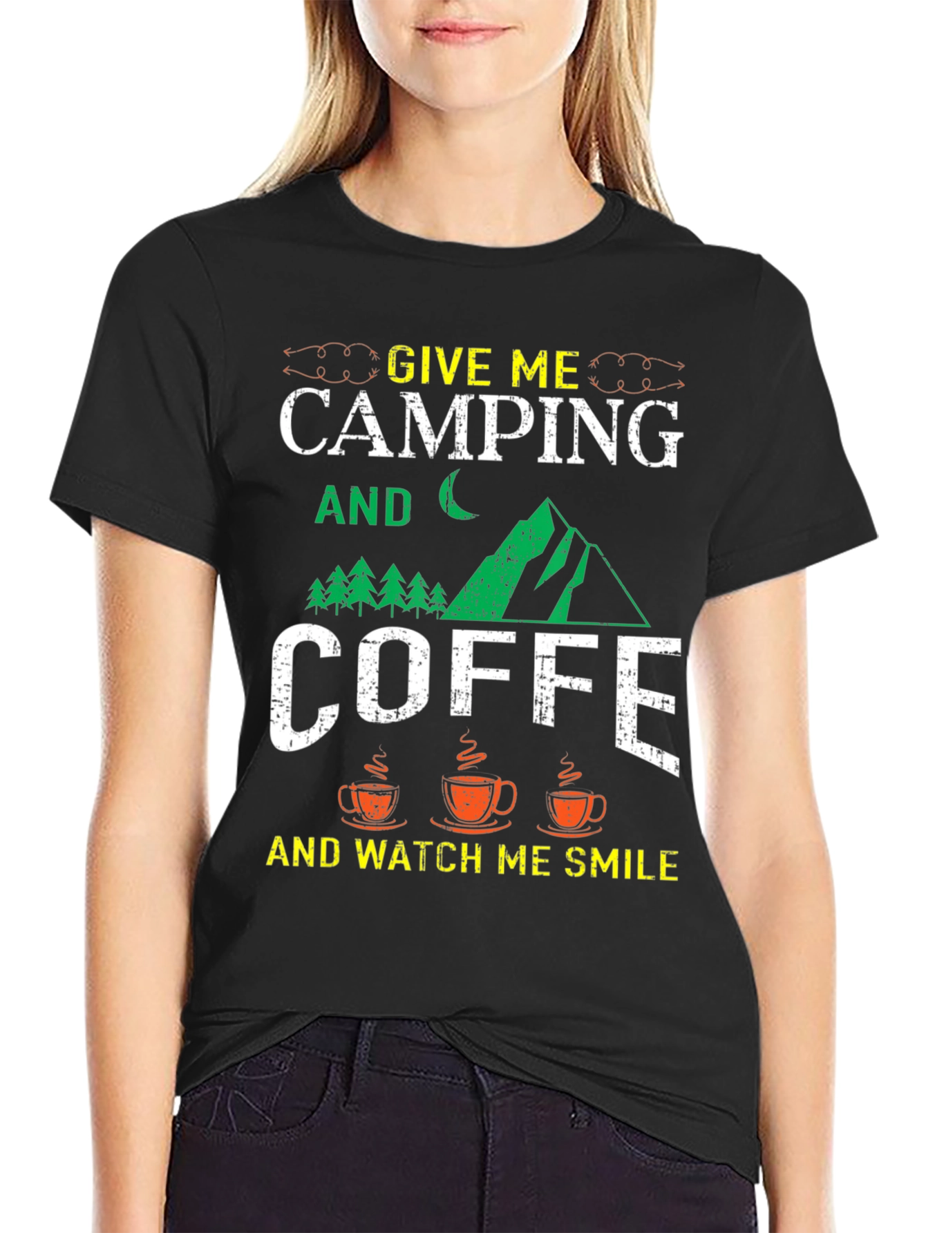 Camping & Coffee Graphic Tee - Adventure Ready Comfort