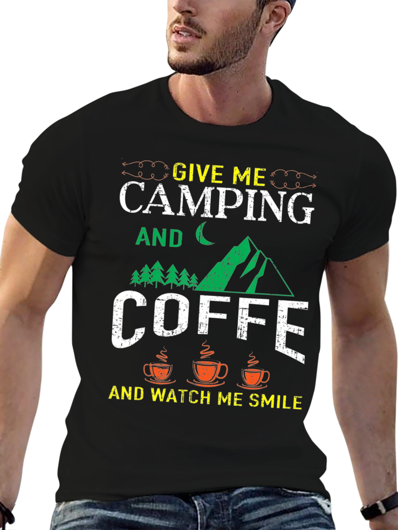 Camping & Coffee Graphic Tee - Adventure Ready Comfort