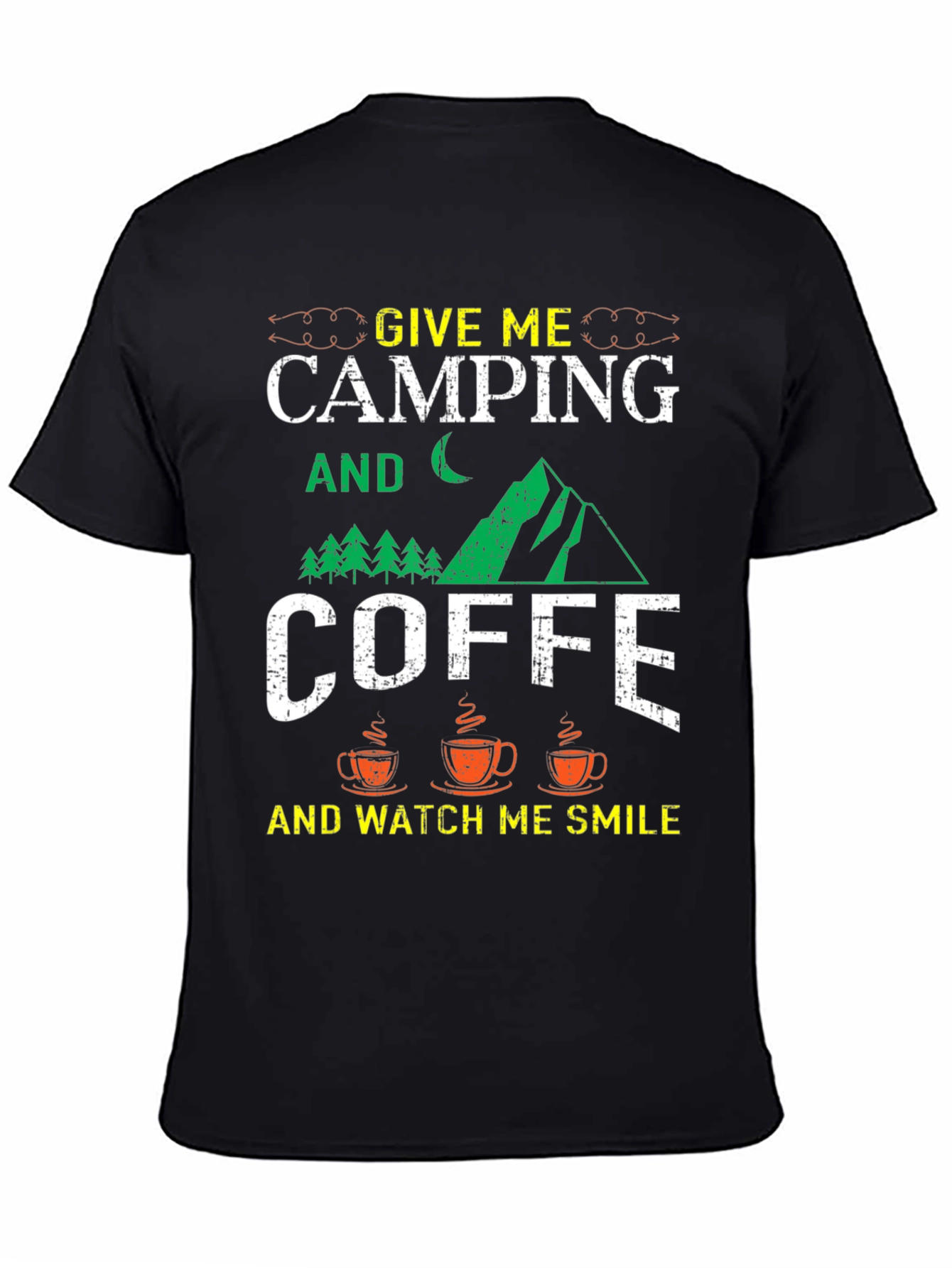 Camping & Coffee Graphic Tee - Adventure Ready Comfort