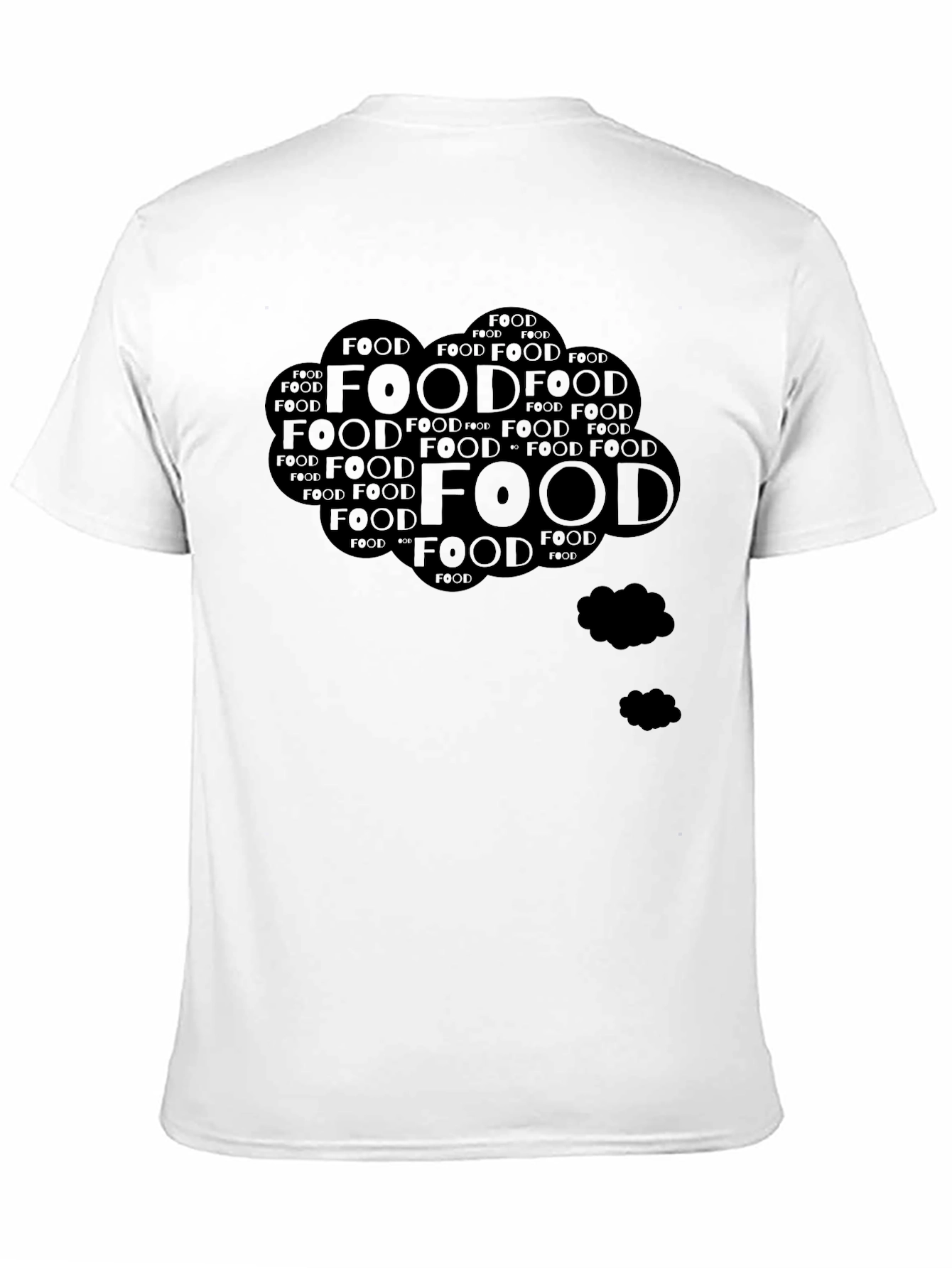 Food Lover Black T-Shirt - Word Cloud Design