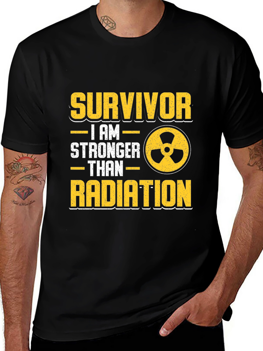 Survivor Stronger Than Radiation Black T-Shirt