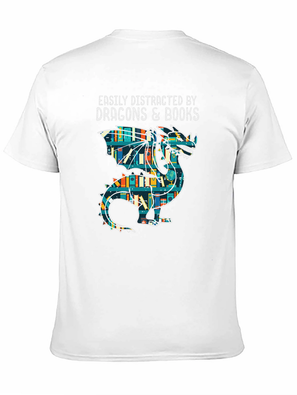Dragon & Books Graphic Tee - Book Lover Shirt