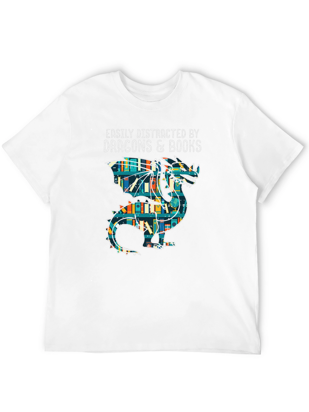 Dragon & Books Graphic Tee - Book Lover Shirt