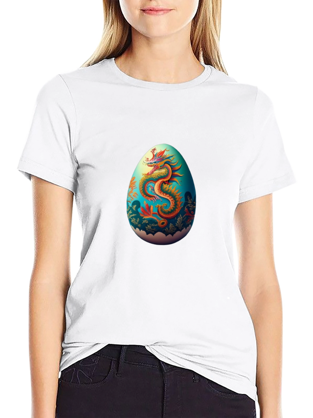 Dragon Egg Graphic Tee - Black Casual T-Shirt