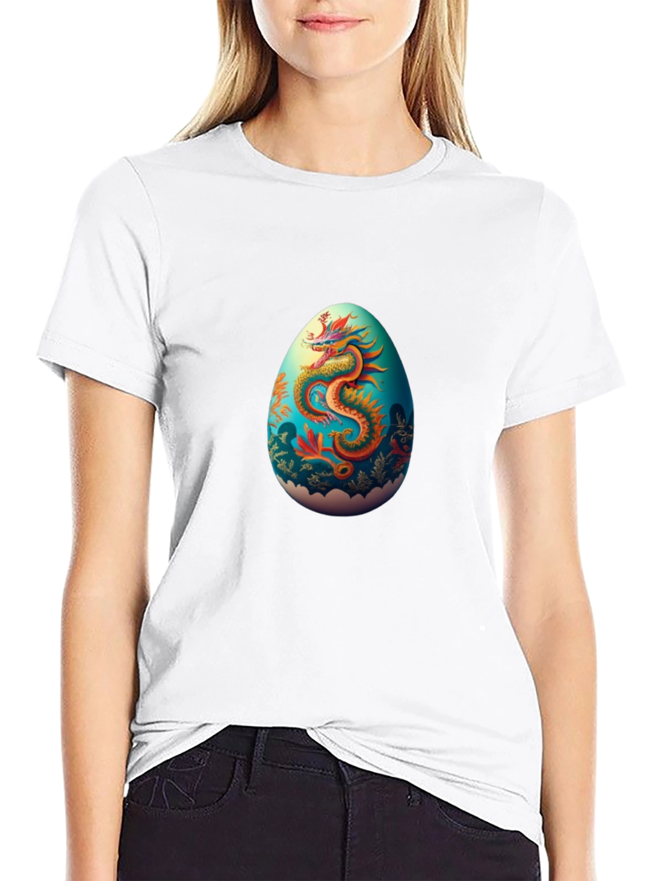 Dragon Egg Graphic Tee - Black Casual T-Shirt