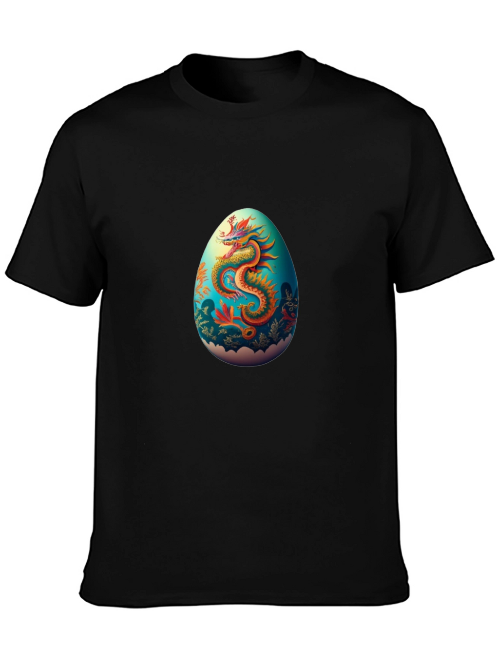 Dragon Egg Graphic Tee - Black Casual T-Shirt