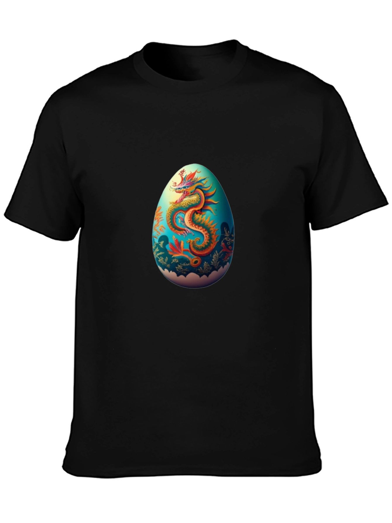 Dragon Egg Graphic Tee - Black Casual T-Shirt