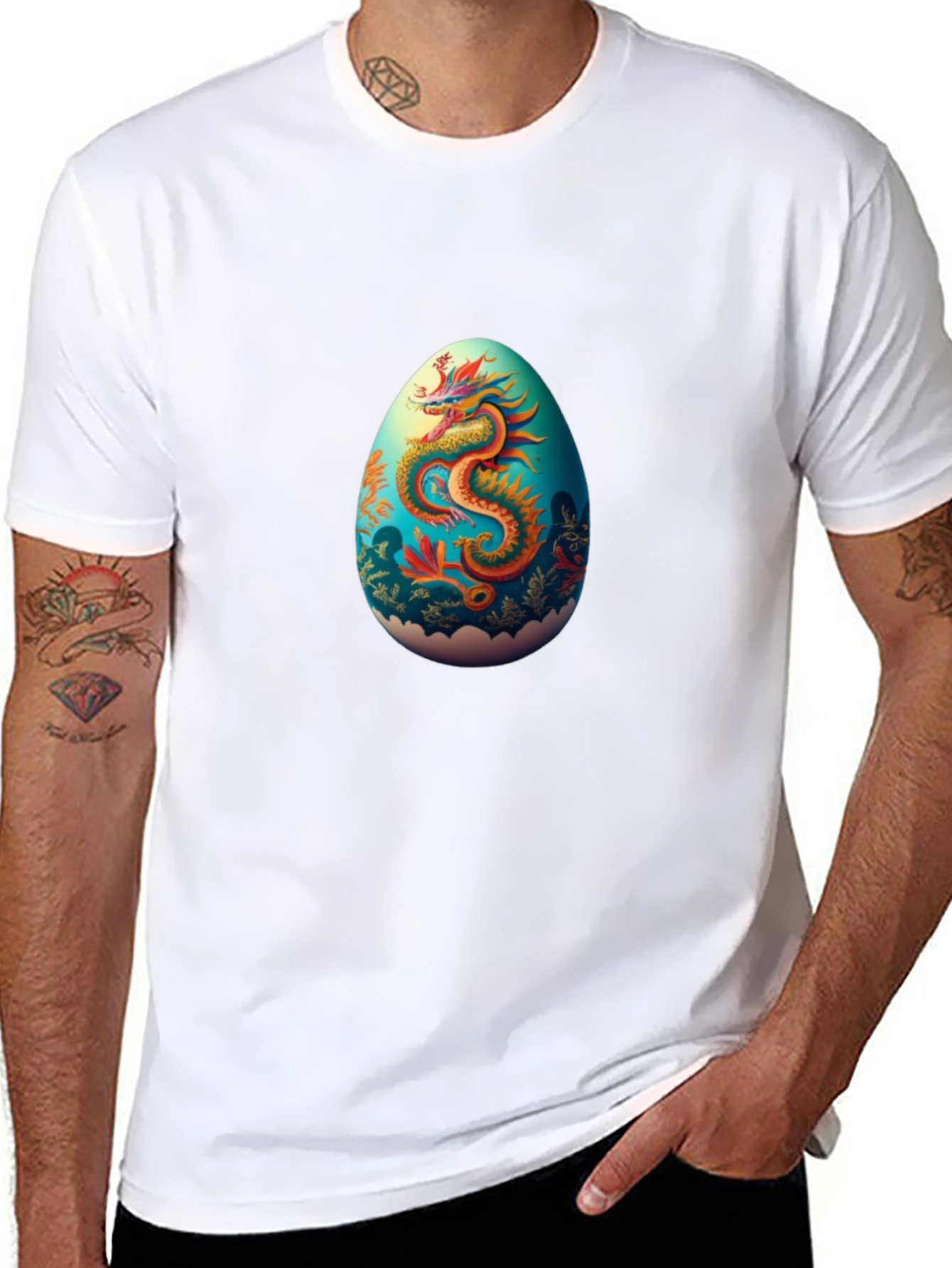 Dragon Egg Graphic Tee - Black Casual T-Shirt