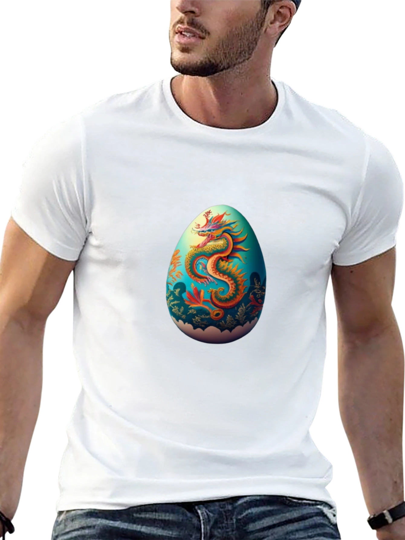 Dragon Egg Graphic Tee - Black Casual T-Shirt