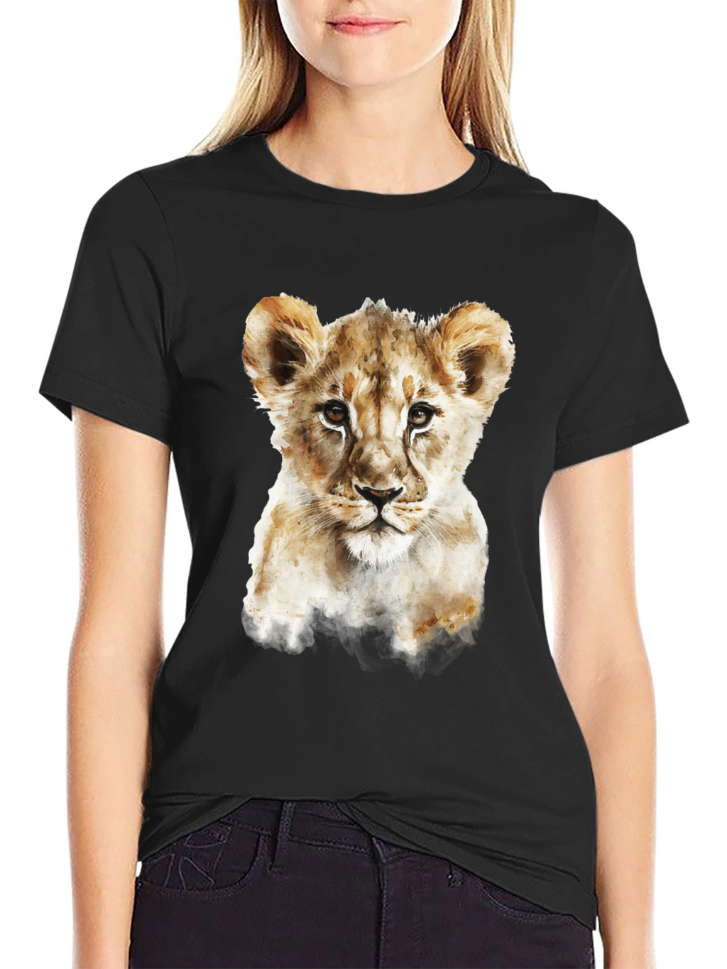 Lion Cub Graphic Tee - Mens Black T-Shirt