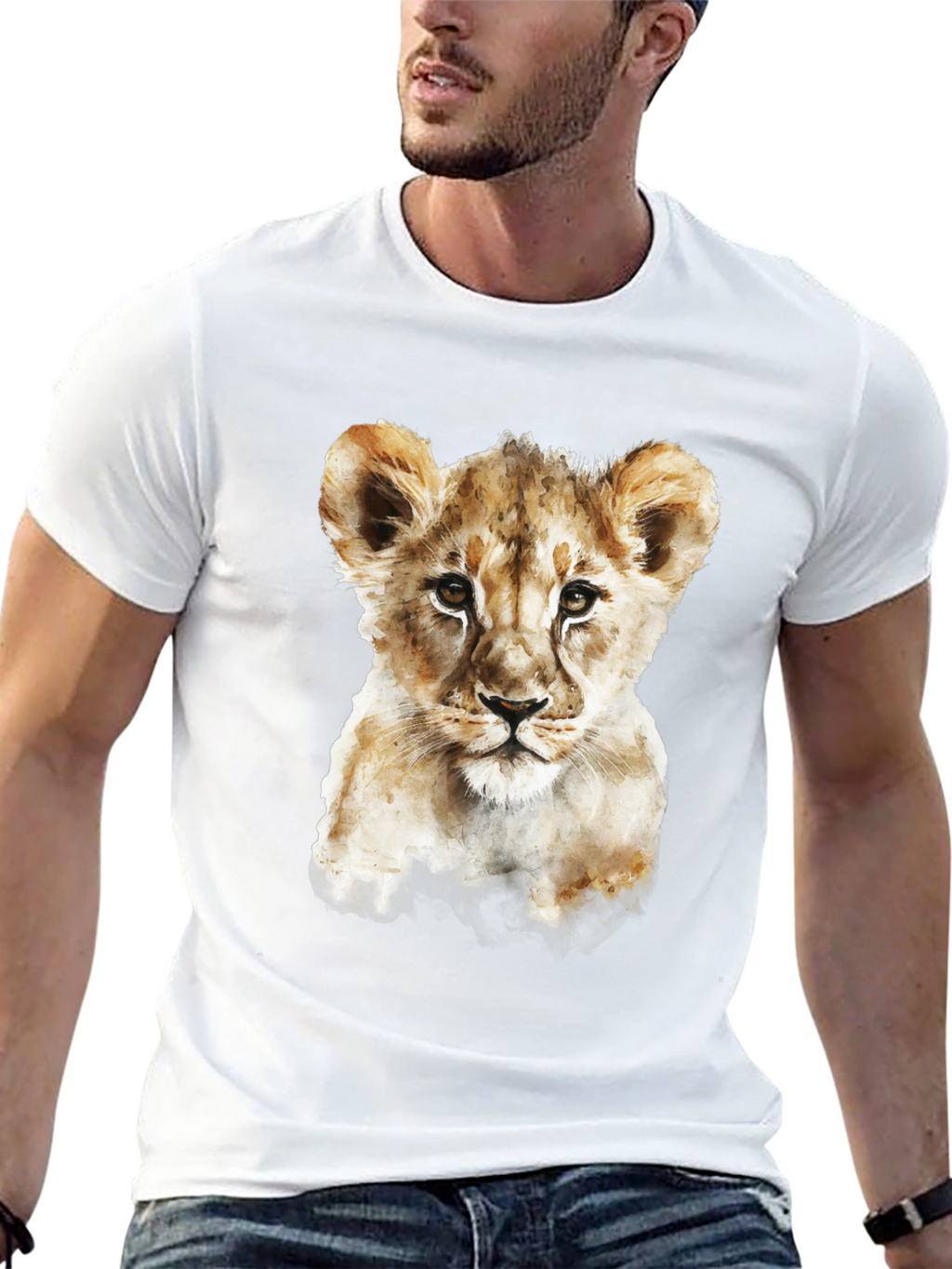 Lion Cub Graphic Tee - Mens Black T-Shirt