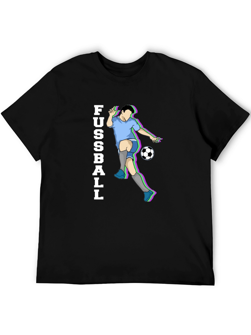 Fussball Graphic Tee - Black Cotton Soccer T-Shirt