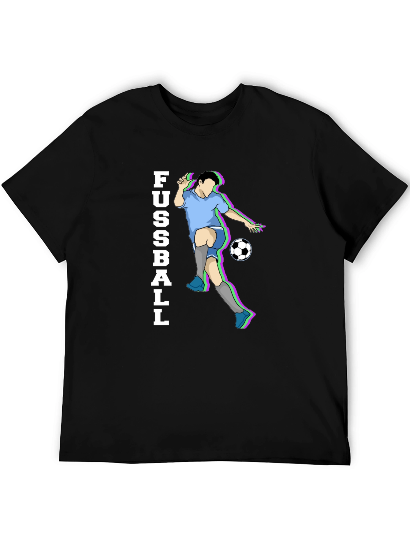 Fussball Graphic Tee - Black Cotton Soccer T-Shirt
