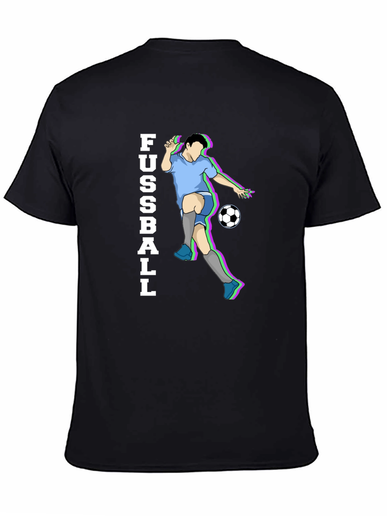 Fussball Graphic Tee - Black Cotton Soccer T-Shirt
